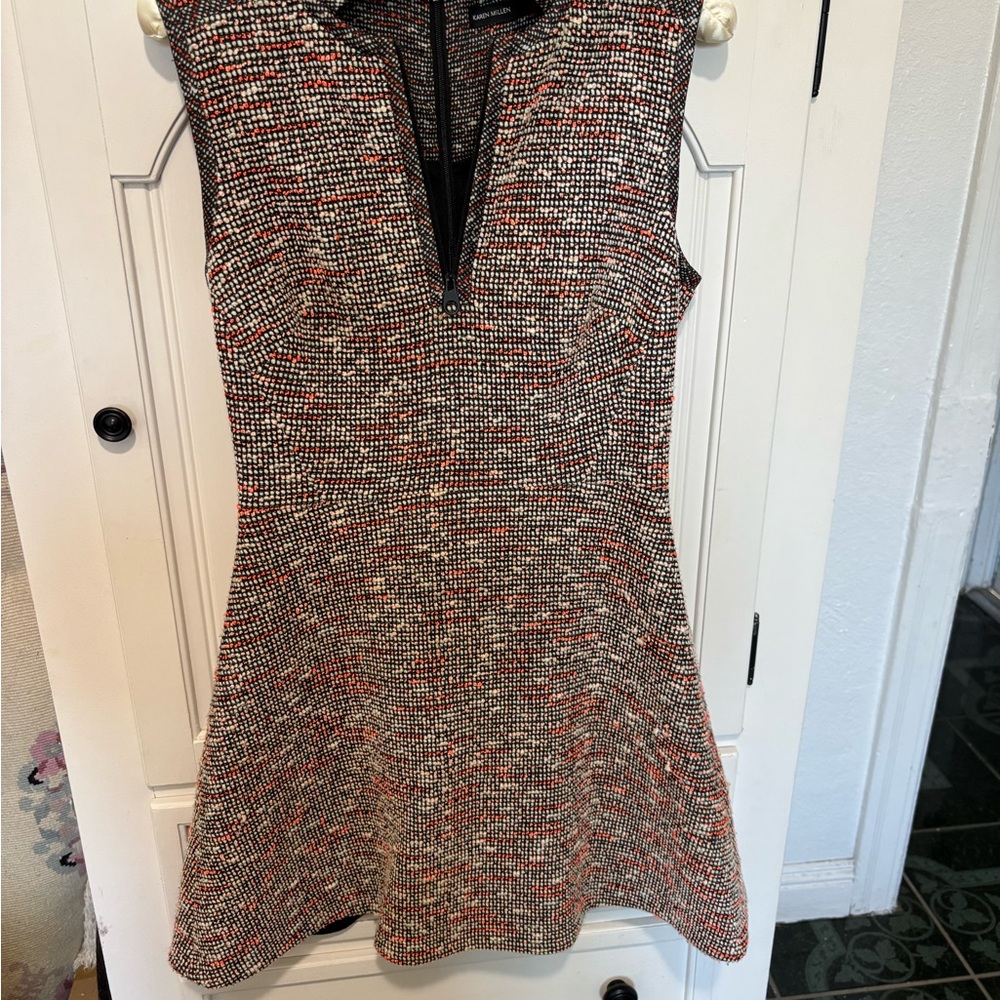 Karen Millen Black and Red Tweed Mini Dress